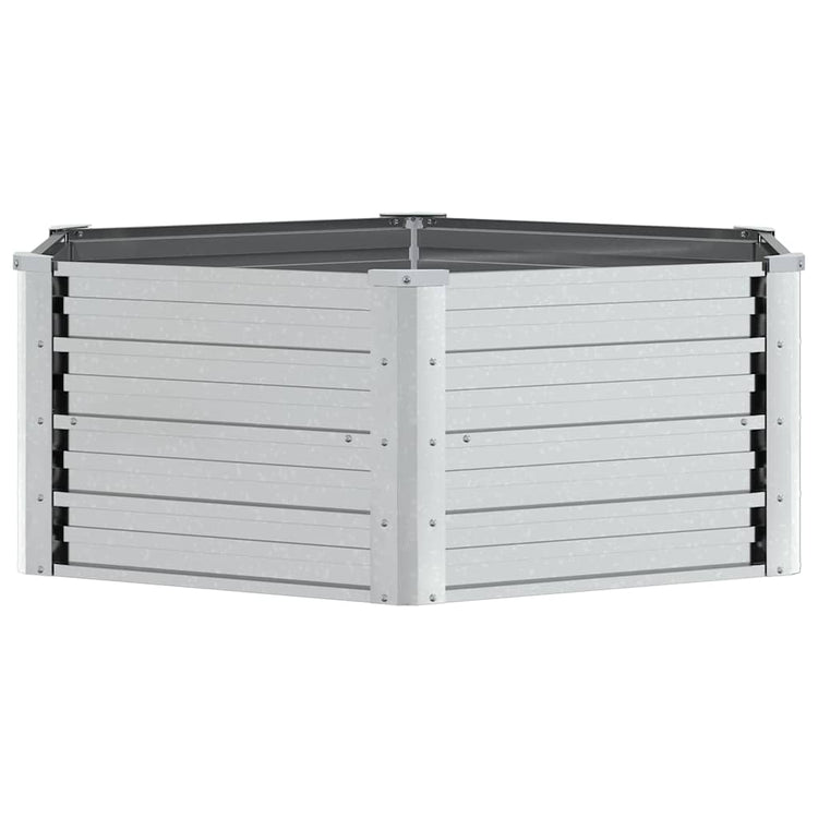 Vidaxl -Pflanzer erhöht 129 x 45 cm verzinkter Stahl Silberfarbe