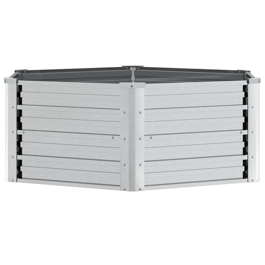 Vidaxl -Pflanzer erhöht 129 x 45 cm verzinkter Stahl Silberfarbe