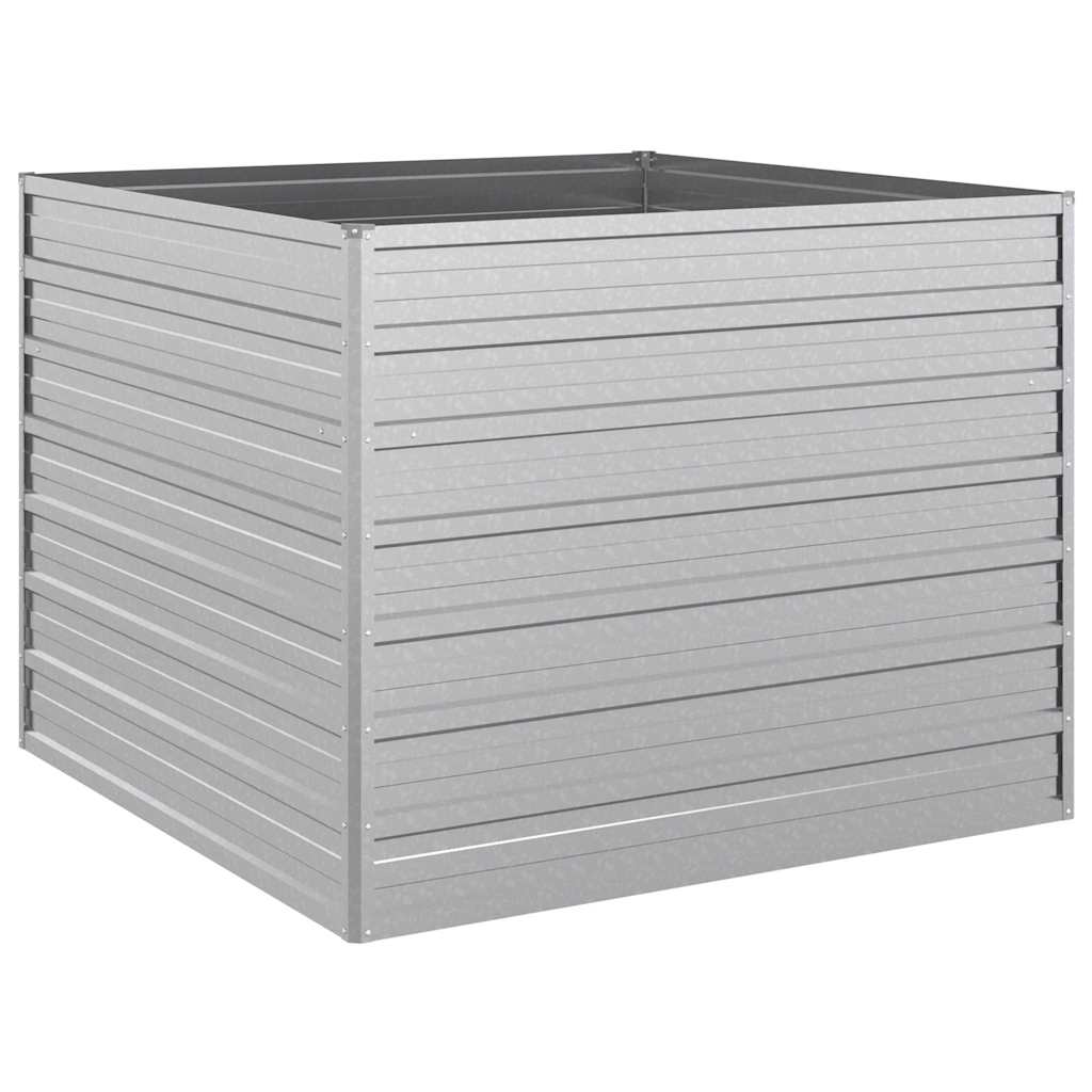 VIDAXL -Pflanzer erhoben 100x100x77 cm verzinktes Stahl Silber