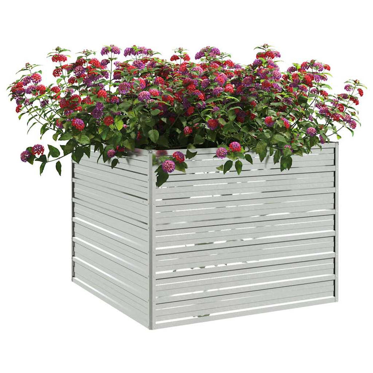 VIDAXL -Pflanzer erhoben 100x100x77 cm verzinktes Stahl Silber