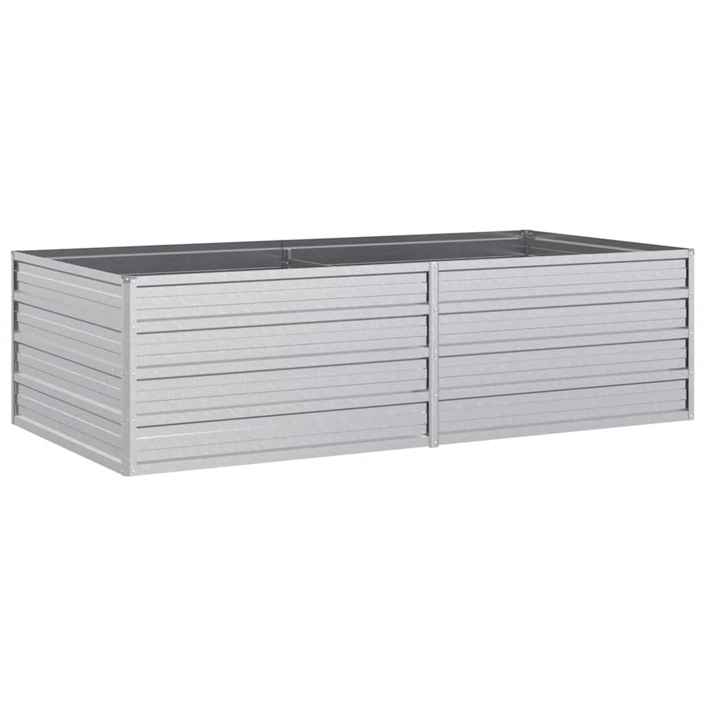 Vidaxl -Pflanzer erhöhte 160 x 80 x 45 cm verzinkte Stahl Silber