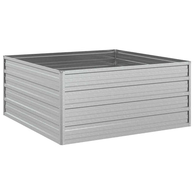 VIDAXL -Pflanzer erhoben 100x100x45 cm verzinktes Stahl Silber