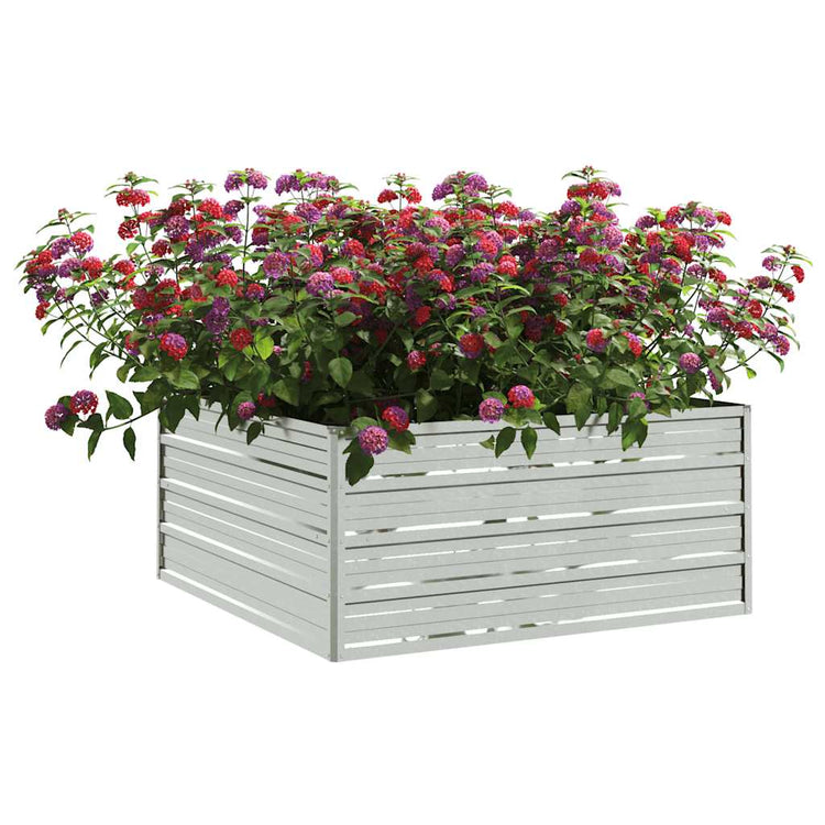 VIDAXL -Pflanzer erhoben 100x100x45 cm verzinktes Stahl Silber