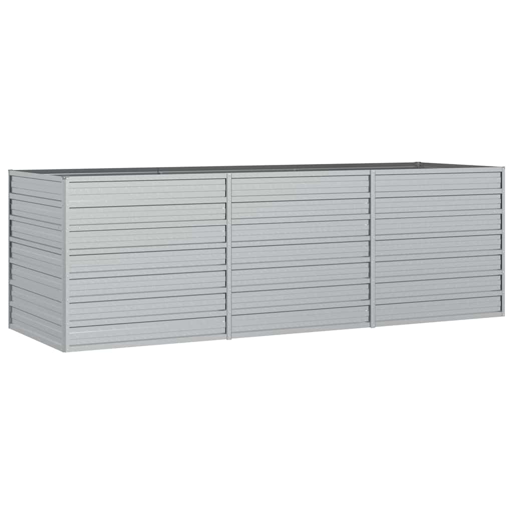 Vidaxl -Pflanzer erhöht 240 x 80 x 77 cm verzinktes Stahl Silber