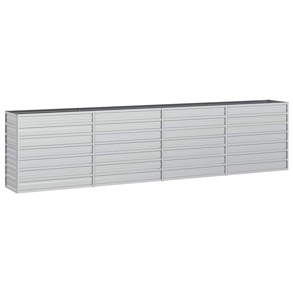 Vidaxl -Pflanzer erhöht 320x40x77 cm verzinktes Stahl Silber