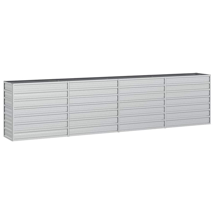 Vidaxl -Pflanzer erhöht 320x40x77 cm verzinktes Stahl Silber