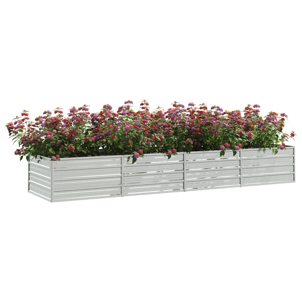 VIDAXL -Pflanzer erhöhte 320x80x45 cm verzinktes Stahl Silber