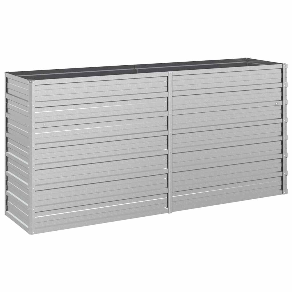 Vidaxl -Pflanzer erhöht 160 x 40 x 77 cm verzinktes Stahl Silber