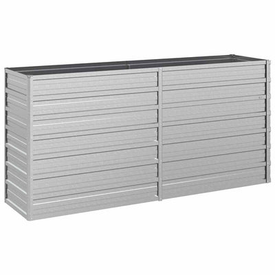 Vidaxl -Pflanzer erhöht 160 x 40 x 77 cm verzinktes Stahl Silber