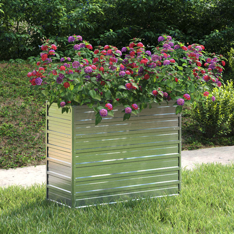 VIDAXL -Pflanzer erhoben 100 x 40 x 77 cm verzinktes Stahl Silber