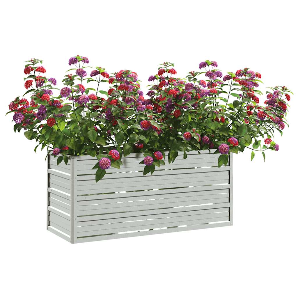 VIDAXL -Pflanzer erhoben 100 x 40 x 45 cm verzinktes Stahl Silber