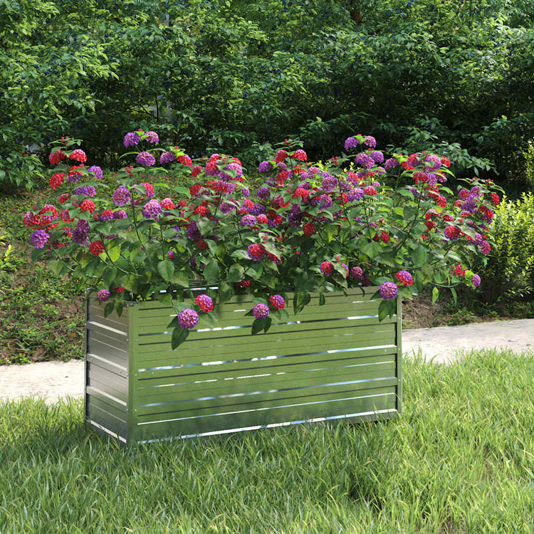 VIDAXL -Pflanzer erhoben 100 x 40 x 45 cm verzinktes Stahl Silber