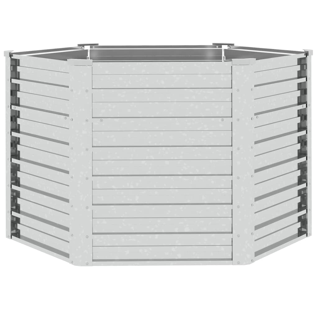 VIDAXL -Pflanzer erhöht 129 x 77 cm verzinkter Stahl Silberfarbe
