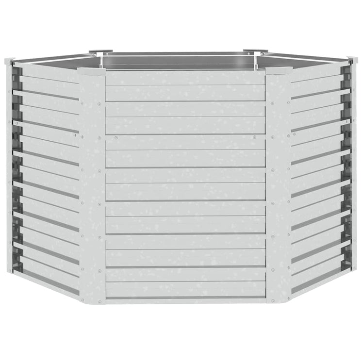 VIDAXL -Pflanzer erhöht 129 x 77 cm verzinkter Stahl Silberfarbe