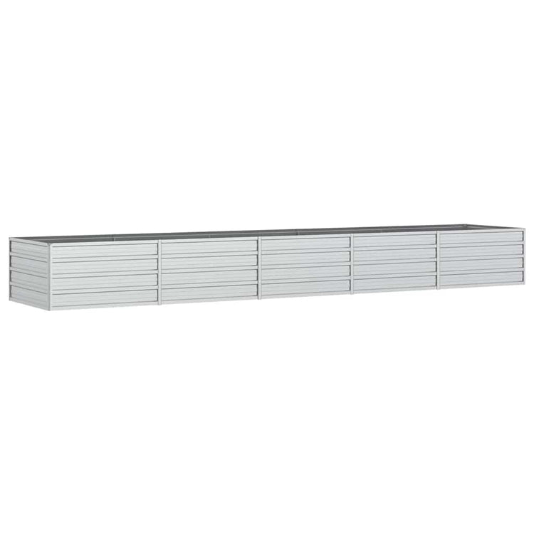 VIDAXL -Pflanzer erhöht 400 x 80 x 45 cm verzinktes Stahl Silber