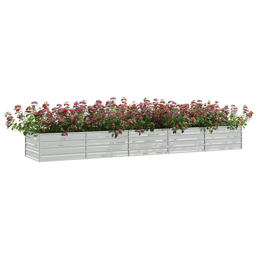 VIDAXL -Pflanzer erhöht 400 x 80 x 45 cm verzinktes Stahl Silber