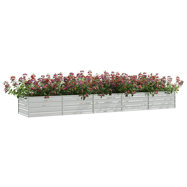 VIDAXL -Pflanzer erhöht 400 x 80 x 45 cm verzinktes Stahl Silber