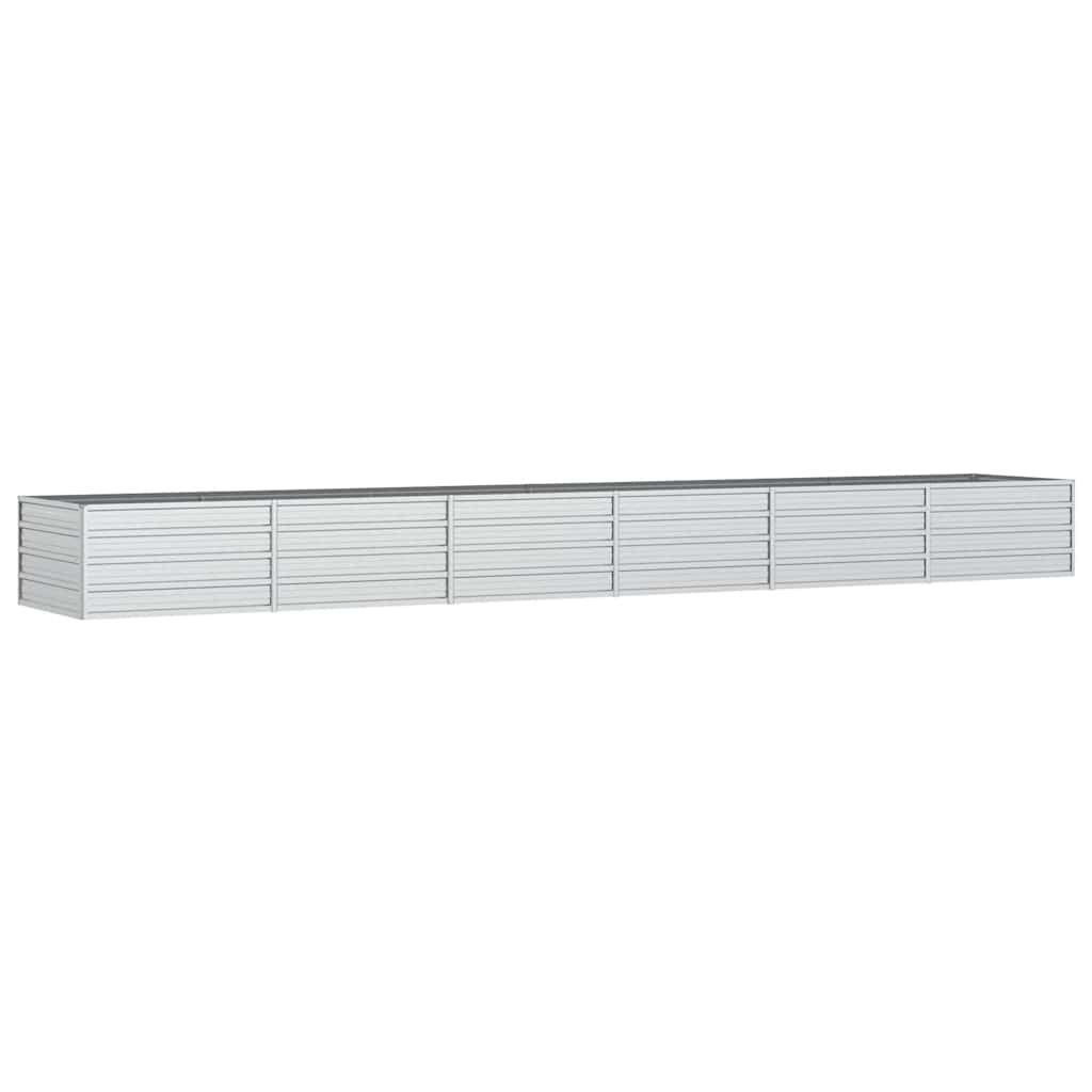 Vidaxl -Pflanzer 480 x 80 x 45 cm verzinktes Stahl Silber angehoben