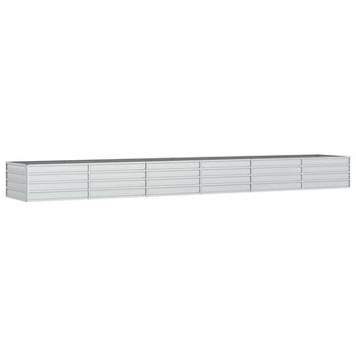 Vidaxl -Pflanzer 480 x 80 x 45 cm verzinktes Stahl Silber angehoben