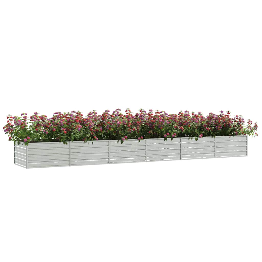 Vidaxl -Pflanzer 480 x 80 x 45 cm verzinktes Stahl Silber angehoben