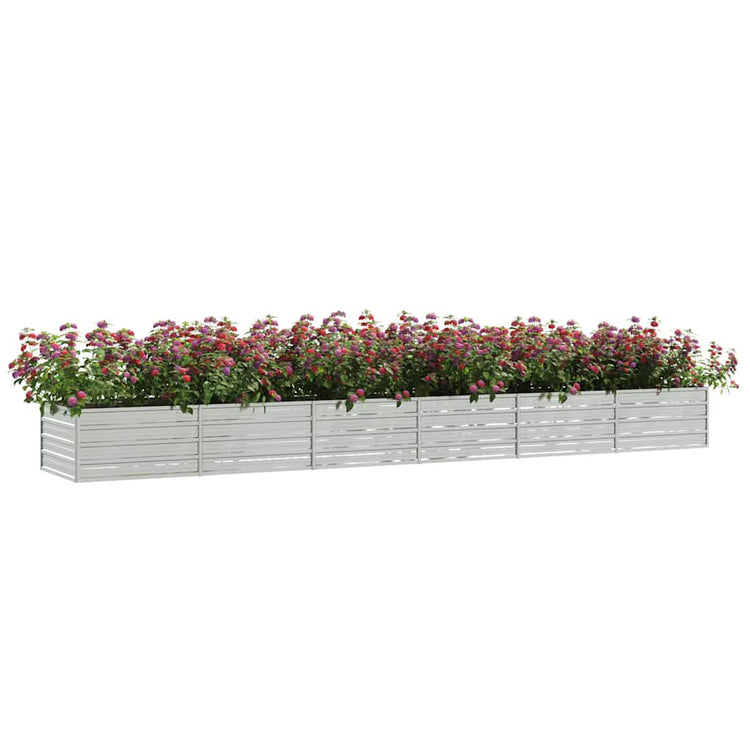 Vidaxl -Pflanzer 480 x 80 x 45 cm verzinktes Stahl Silber angehoben