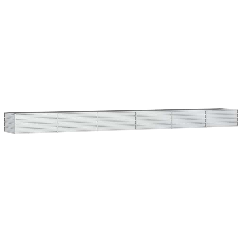 Vidaxl -Pflanzer erhöhte 600 x 80 x 45 cm verzinkte Stahl Silber