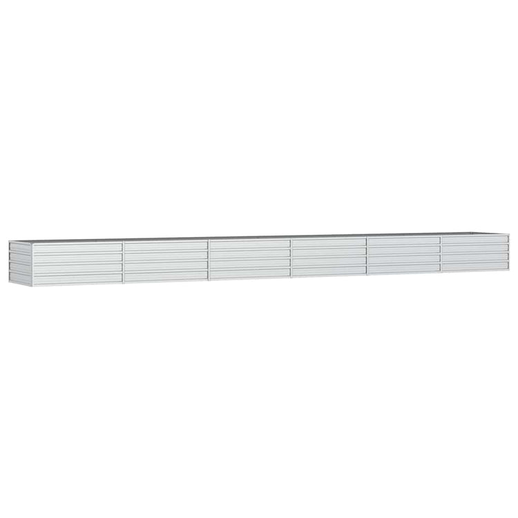 Vidaxl -Pflanzer erhöhte 600 x 80 x 45 cm verzinkte Stahl Silber