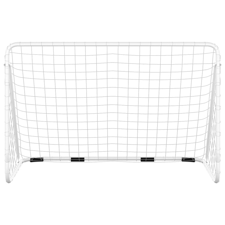 Vidaxl -Fußballtor mit Netto 180x90x120 cm Stahlweiß