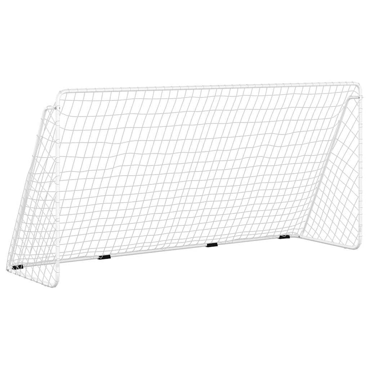 VIDAXL -Fußballtor mit Netto 366x122x182 cm Stahlweiß