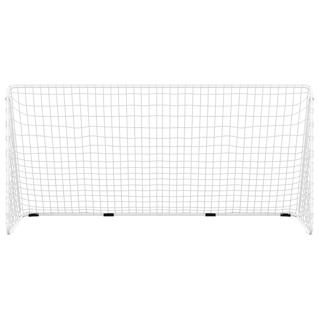 VIDAXL -Fußballtor mit Netto 366x122x182 cm Stahlweiß
