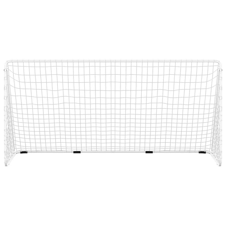 VIDAXL -Fußballtor mit Netto 366x122x182 cm Stahlweiß