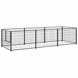Vidaxl -Hund Kennel 3 m² Stahlschwarz - afbeelding 2