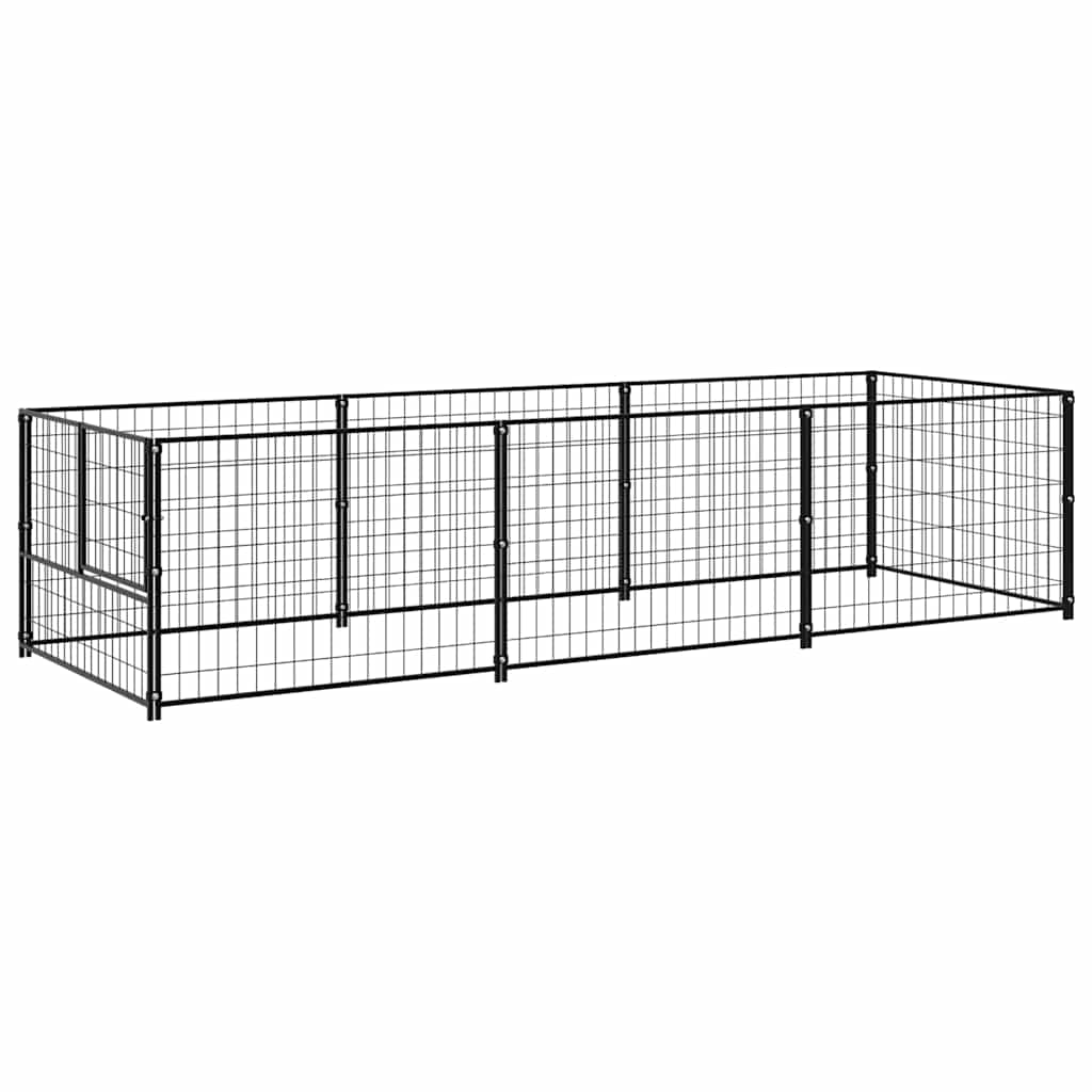 Vidaxl -Hund Kennel 3 m² Stahlschwarz