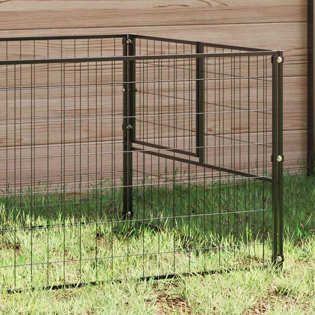 Vidaxl -Hund Kennel 3 m² Stahlschwarz