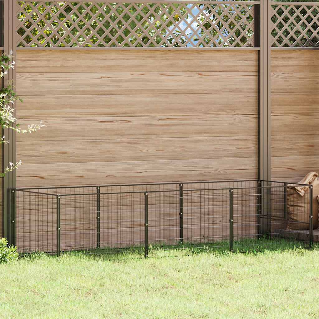 Vidaxl -Hund Kennel 3 m² Stahlschwarz