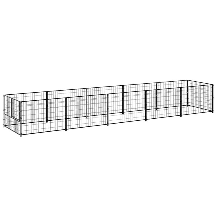 Vidaxl -Hund Kennel 5 m² Stahlschwarz