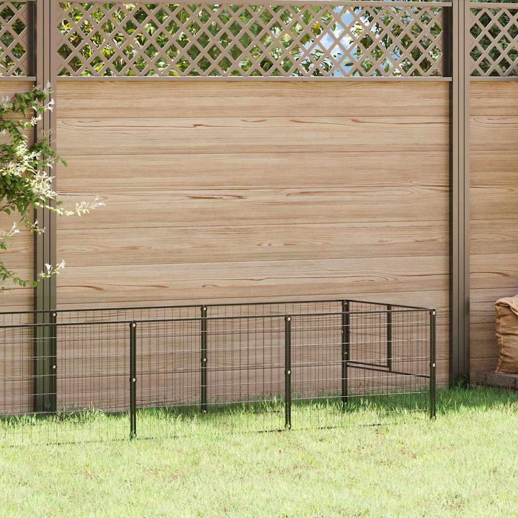 Vidaxl -Hund Kennel 5 m² Stahlschwarz