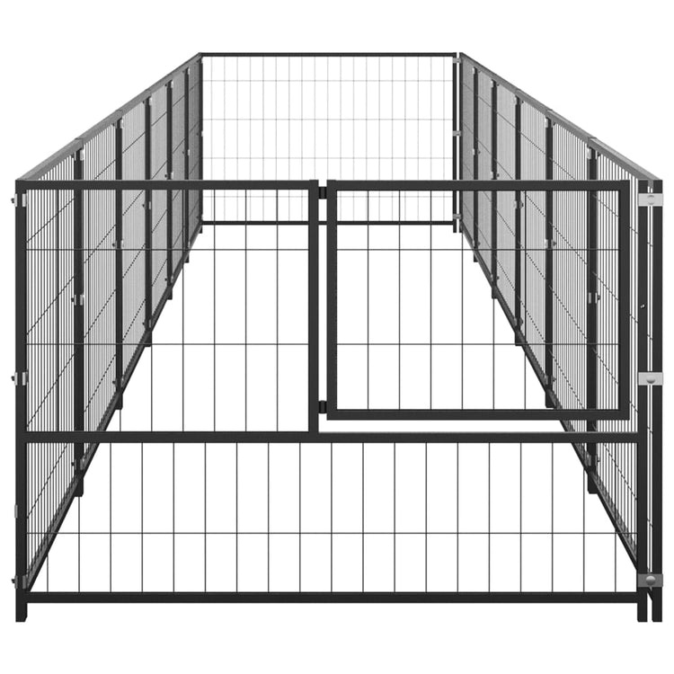 Vidaxl -Hund Kennel 6 m² Stahlschwarz