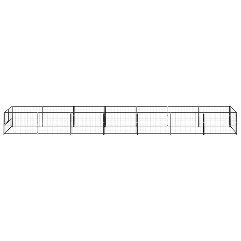 Vidaxl -Hund Kennel 7 m² Stahlschwarz