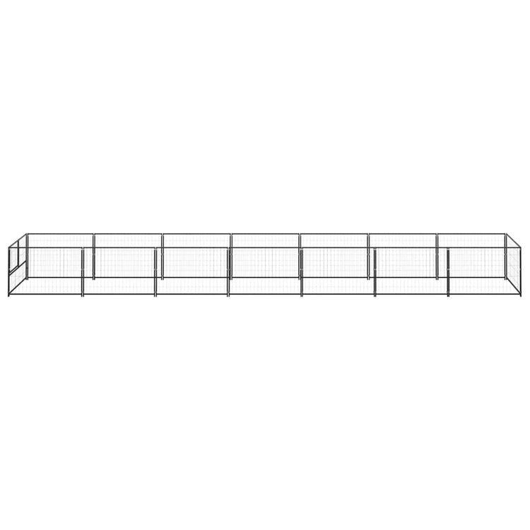 Vidaxl -Hund Kennel 7 m² Stahlschwarz
