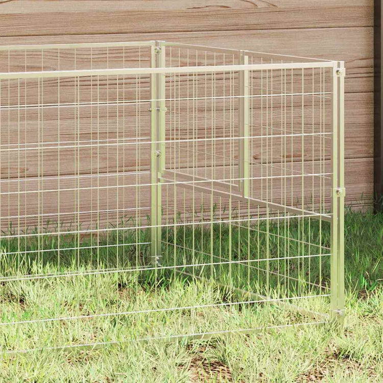 Vidaxl -Hund Kennel 3 m² Stahl Silberfarbe