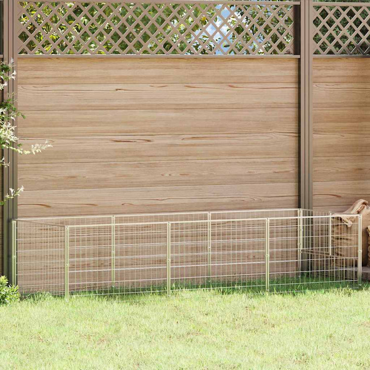 Vidaxl -Hund Kennel 3 m² Stahl Silberfarbe