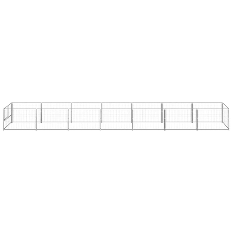 Vidaxl -Hunde Zwinger 7 m² Stahl Silberfarbe