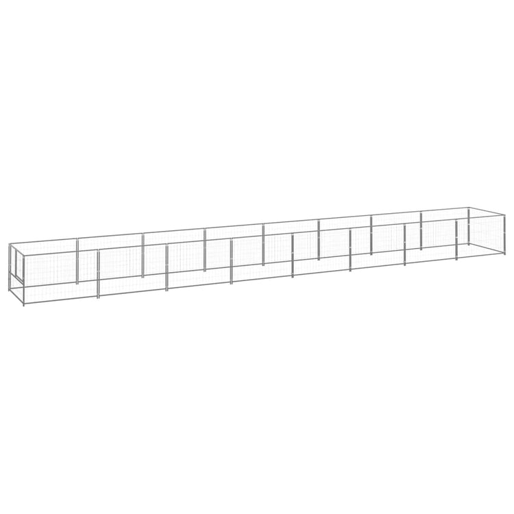 Vidaxl -Hundezwinger 8 m² Stahl Silberfarbe