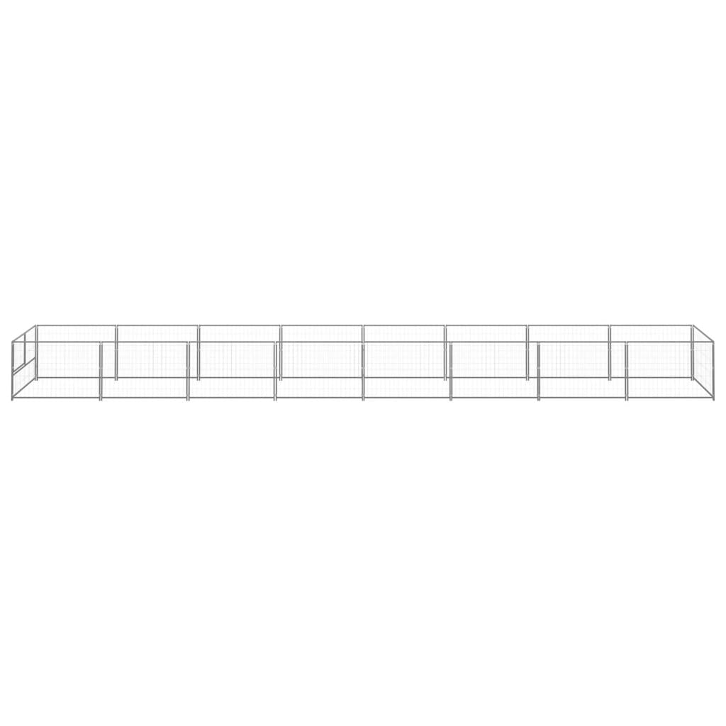 Vidaxl -Hundezwinger 8 m² Stahl Silberfarbe