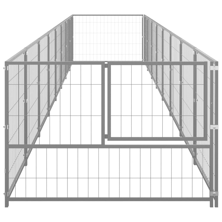 Vidaxl -Hundezwinger 8 m² Stahl Silberfarbe