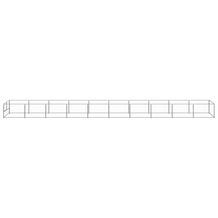 Vidaxl -Hundezwinger 10 m² Stahl Silberfarbe