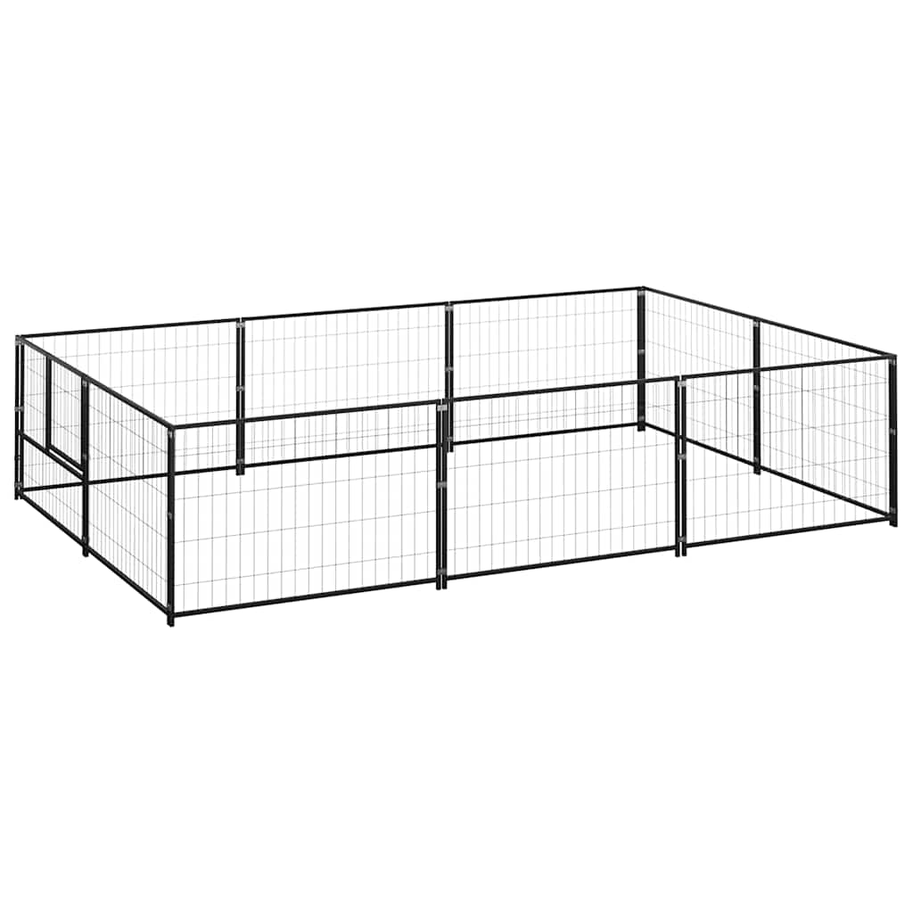 Vidaxl -Hund Kennel 6 m² Stahlschwarz