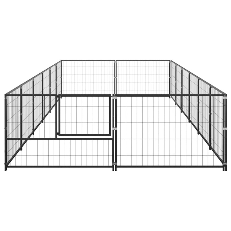 Vidaxl -Hund Zwinger 12 m² Stahlschwarz