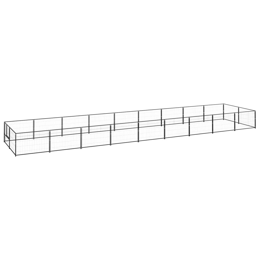 Vidaxl -Hund Zwinger 18 m² Stahlschwarz